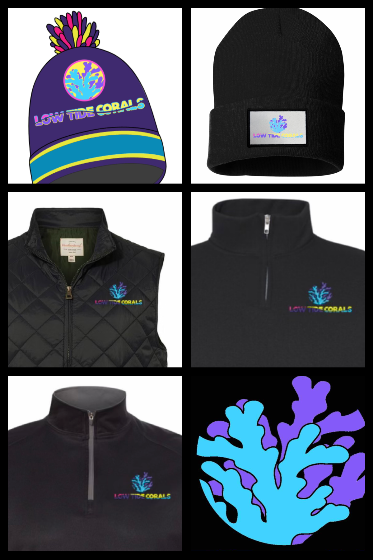 Dry Goods including Merch & Racks – Low Tide Corals